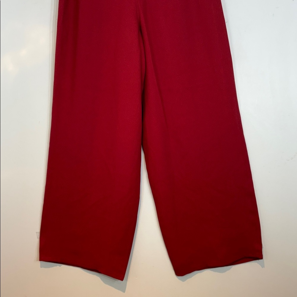 Sonia Rykiel Paris High Waist Wide Leg Trousers Red 42 small - Picture 5 of 10